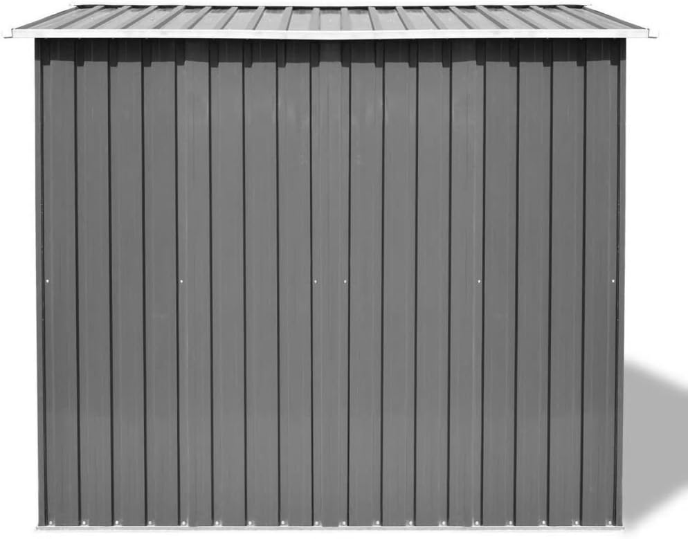 LAPOOH - Abri de jardin métal gris 257x205x178cm, rangement extérieur