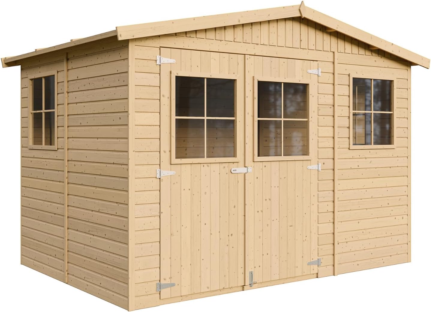 Timbela - abri de jardin bois 6 m², fenêtres, H226x324x216 cm - M334