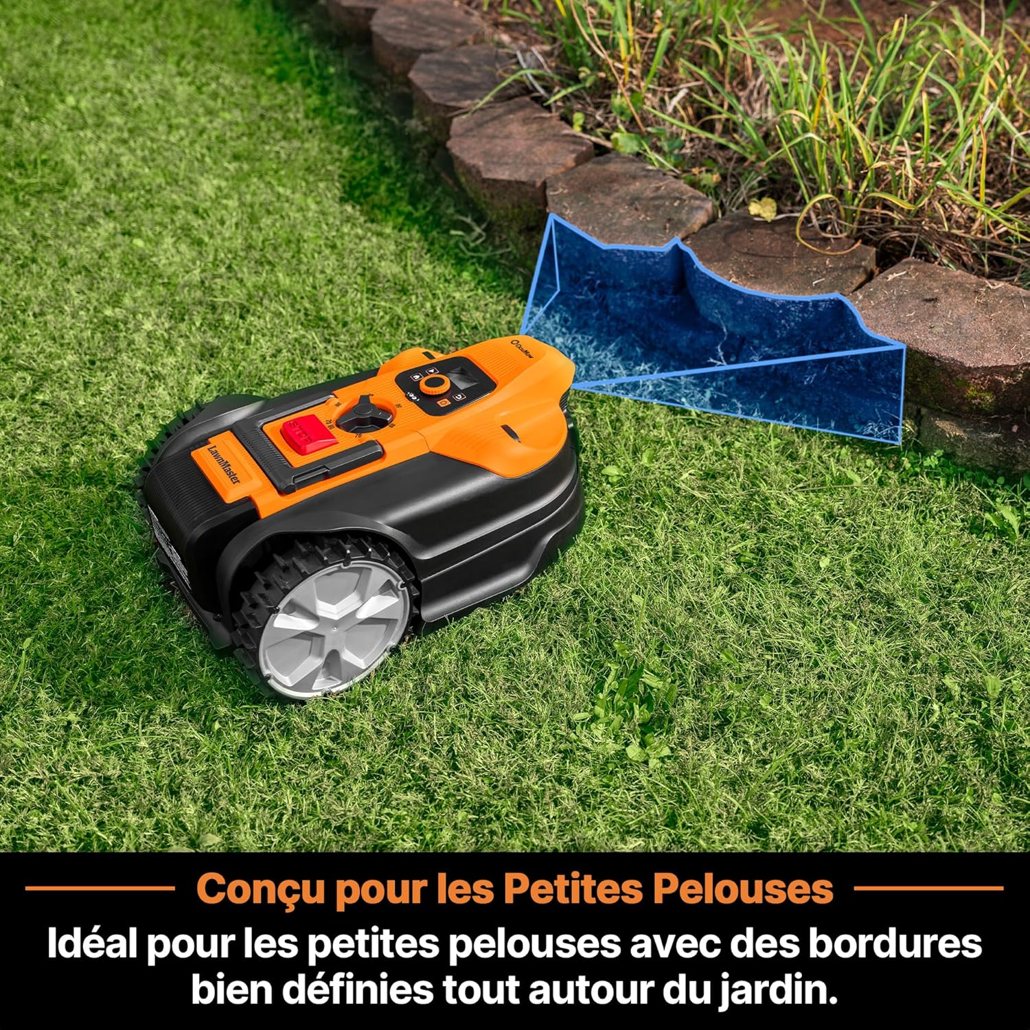 LawnMaster - OcuMow série 18 - 800㎡ - Navigation optique, 4Ah, évitement, charge auto - OcuMow®18