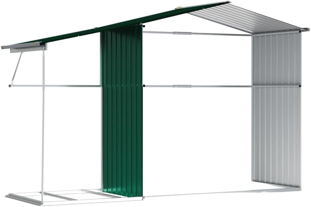 LAPOOH Abri de Jardin Vert 277x192,5x179 cm Acier galvanisé,Abris De Jardin,Abri De Stockage pour Jardin,Abri D'Outils De Jardin