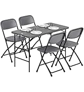 Outsunny Salon de Jardin extérieur 4 Personnes, Table de Jardin extérieure avec 4 chaises Pliable...