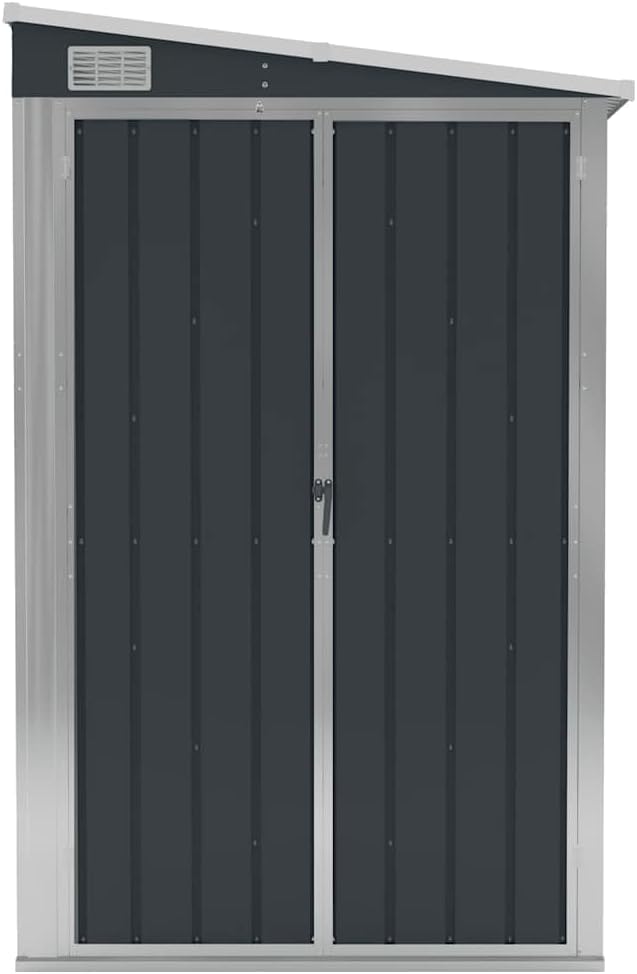 vidaXL Remise de Jardin Murale Hangar de Terrasse Abri de Jardin Maison de Stockage Meuble de Patio Extérieur Anthracite 118x100x178 cm Acier