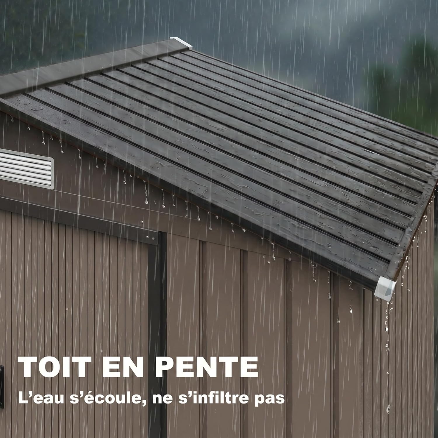 Abri de jardin métal 2,77 m²,porte coulissante, 