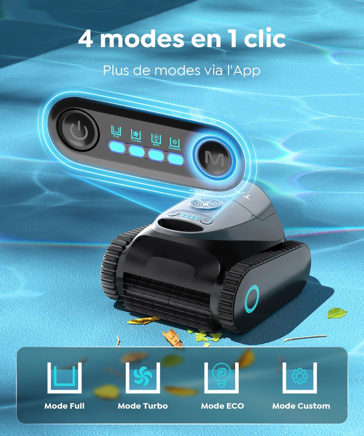 Robot piscine - C1 Série - 150m² - fond/parois, 180 min, filtrant, contrôle APP - 2026Nouv