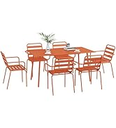 Outsunny Salon de Jardin extérieur Ensemble Salle à Manger de Jardin 7 pièces avec 1 Table et 6 c...