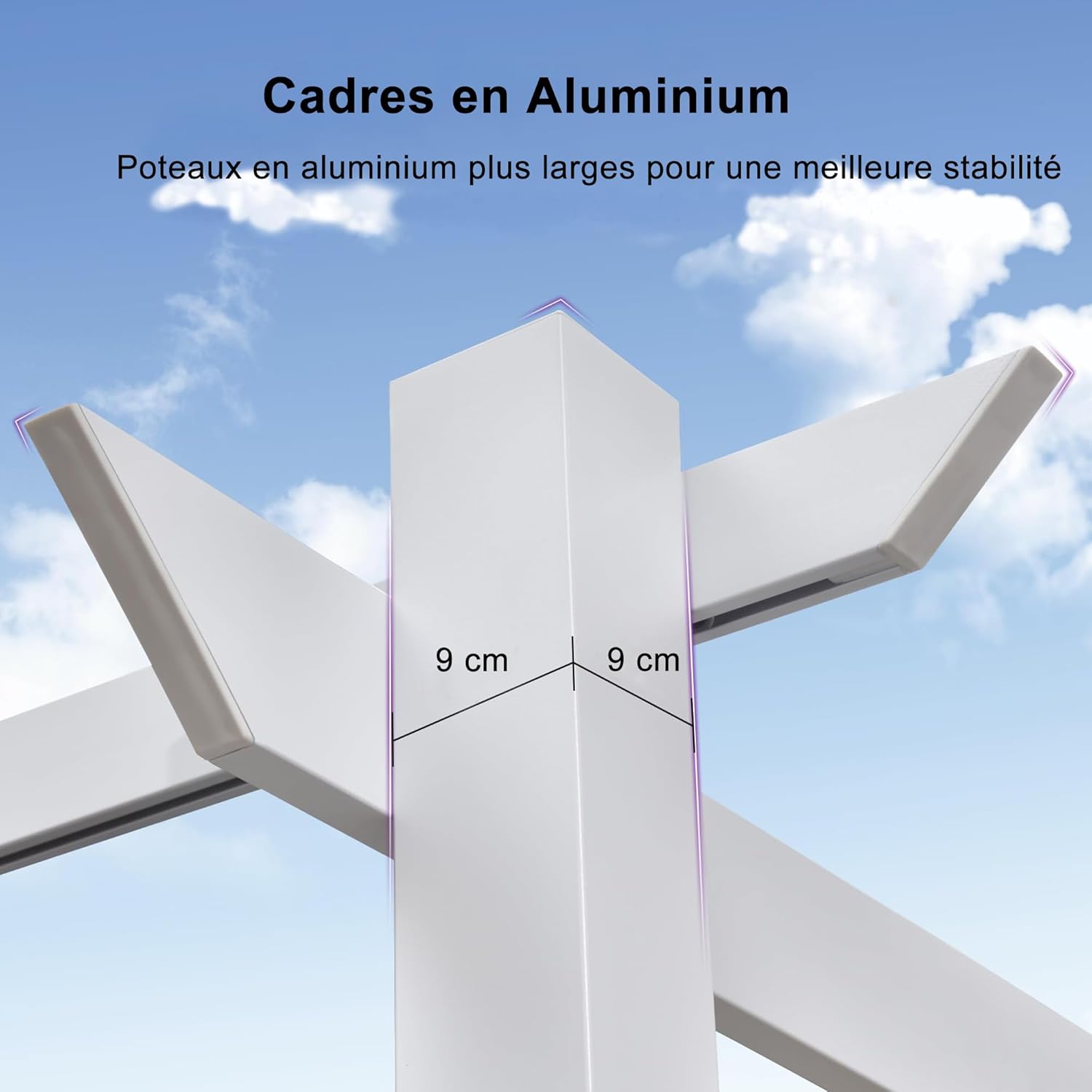 PURPLE LEAF - Pergola aluminium série - 4x3m - toile rétractable, autoportante, imperméable, kaki