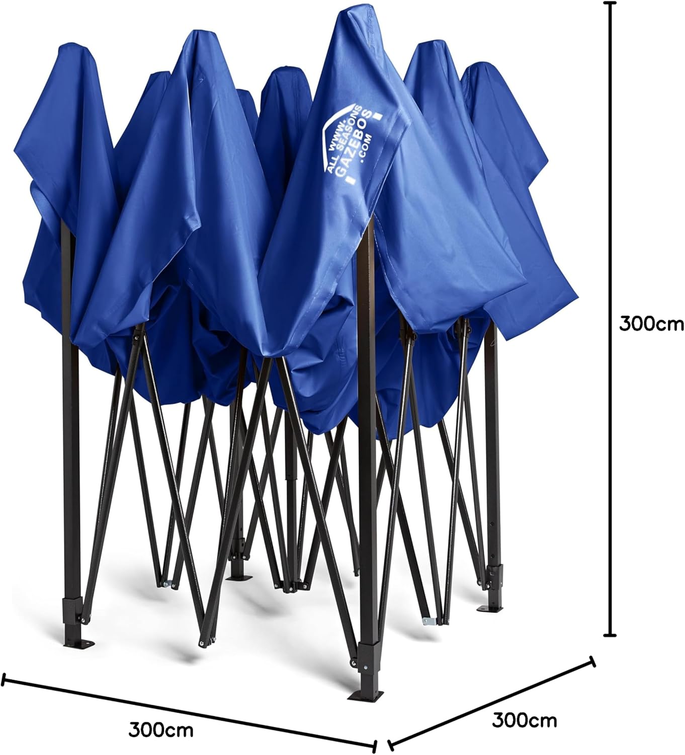 All Seasons Gazebos - Tonnelle Pop-up - 3x3m - entièrement imperméable, Bleu Roi