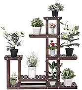 GIANTEX Étagère à plantes, escalier à fleurs, 6 niveaux, support pour plantes Support de fleurs en bois, étagère à fleurs...
