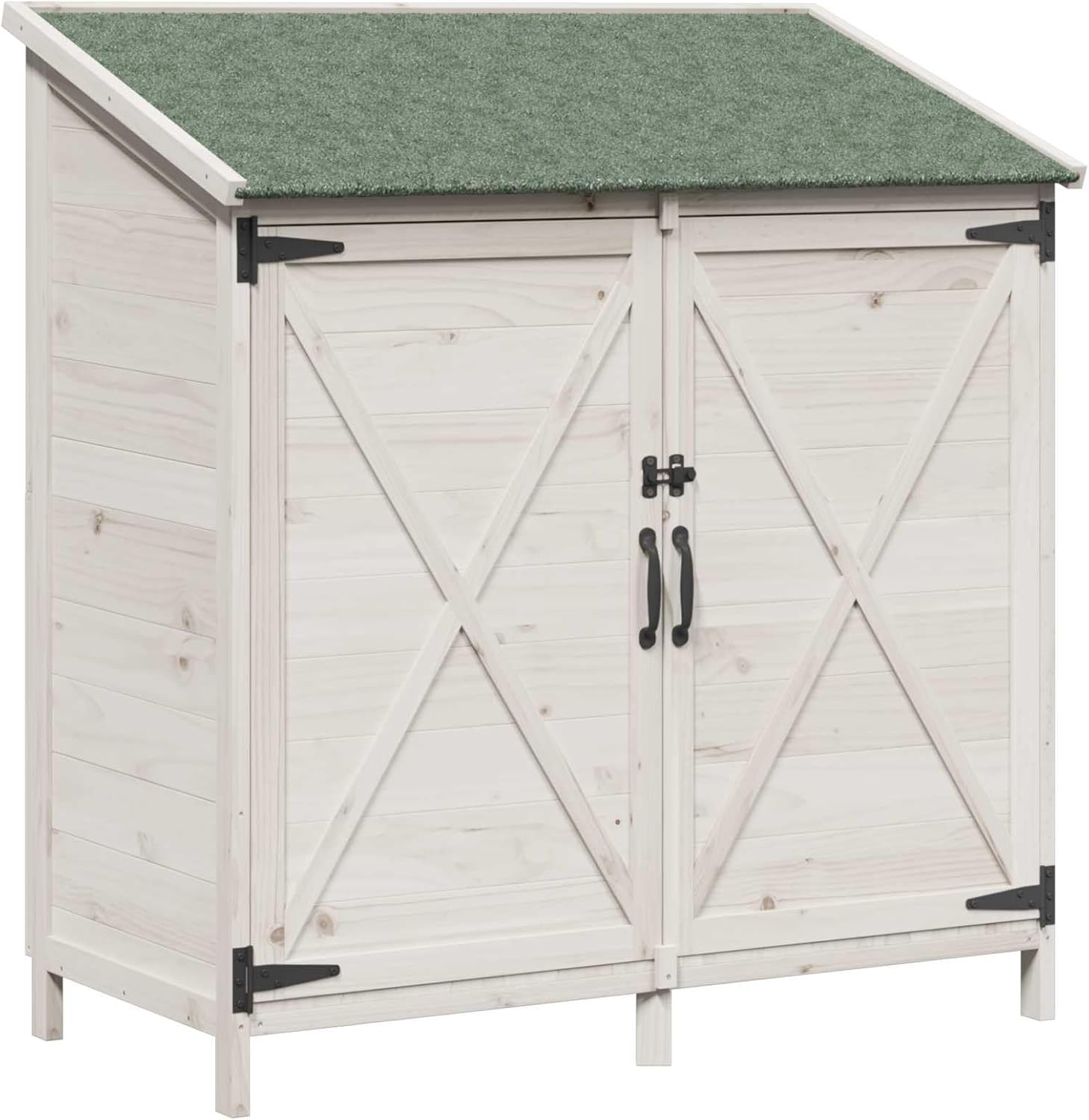 vidaXL - Abri de jardin bois 106x56x113,5cm, spacieux, aéré, blanc