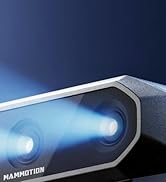 Séquence d'images montrant une LED bleue ou une émission de lumière provenant de ce qui semble être un appareil technologique sur fond sombre.