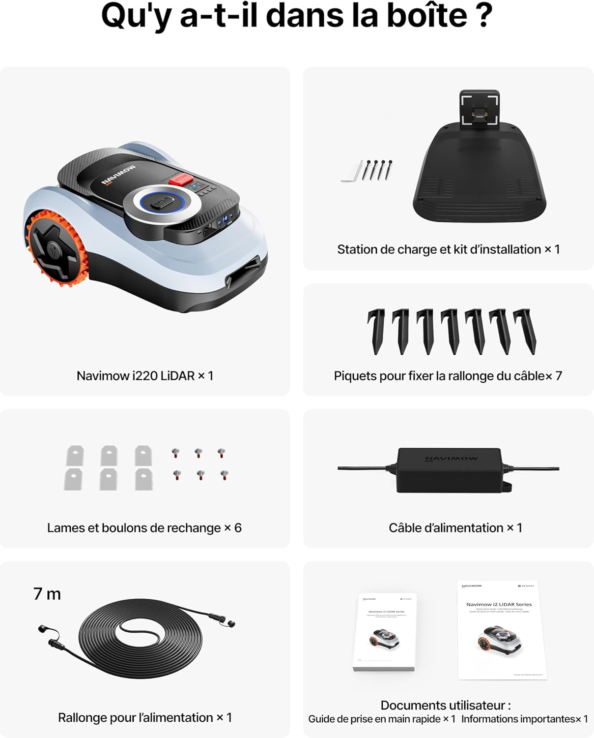 Segway - Navimow i220 - tondeuse robot LiDAR - garage, cartographie, 45% pentes, 4G - i220