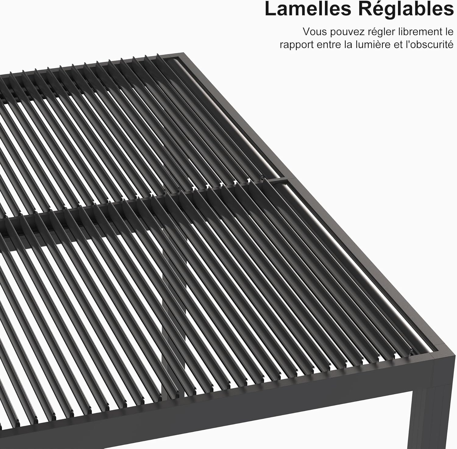 PURPLE LEAF - pergola bioclimatique - 4,6x3,3 m - lames orientables, aluminium
