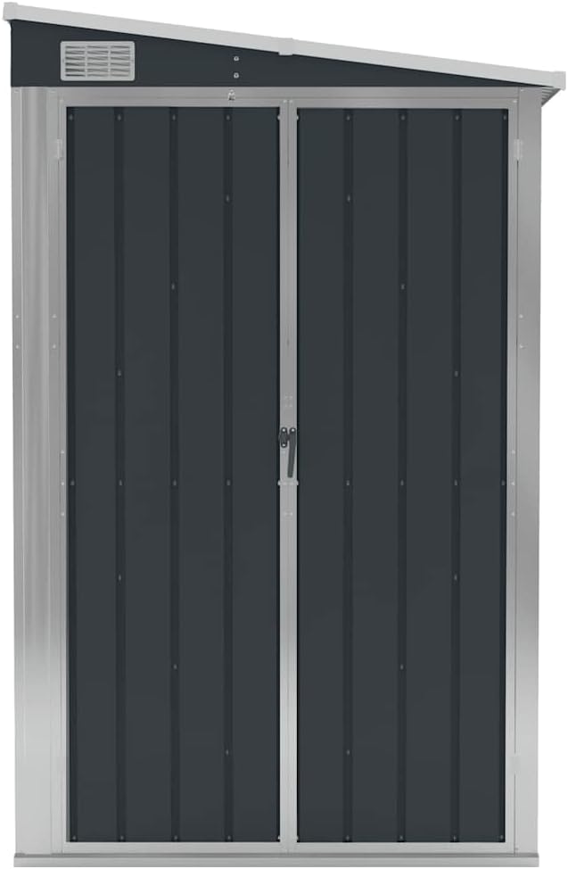 Solivagant Abri de Jardin Mural Anthracite 118x288x178 cm Acier,(40.02 KG)