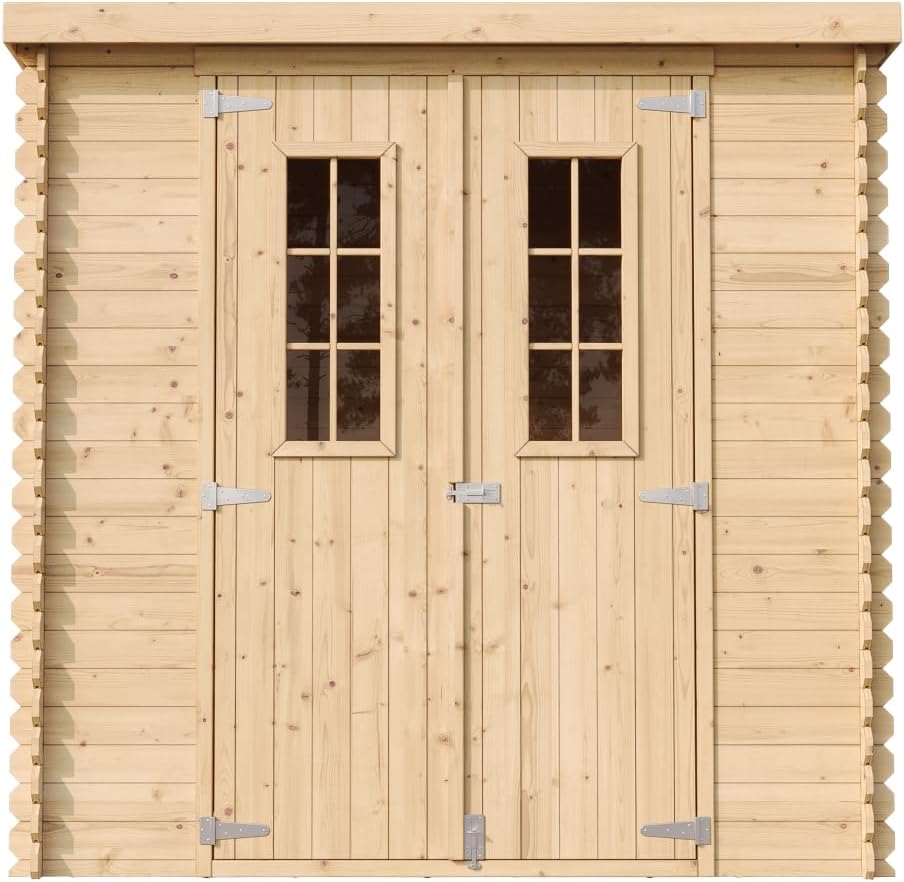 Timbela - abri de jardin bois - 204x142x200cm - rangement outils, vélos M311C