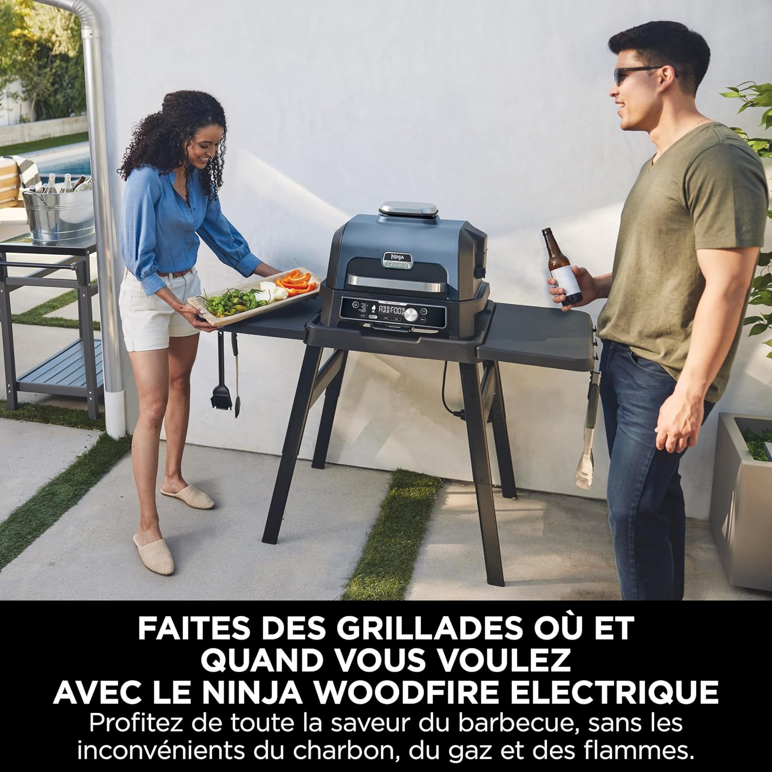Ninja - grill & fumoir Pro Connect XL - contrôle app, 7-en-1, friteuse, résist. intem. - OG901EU