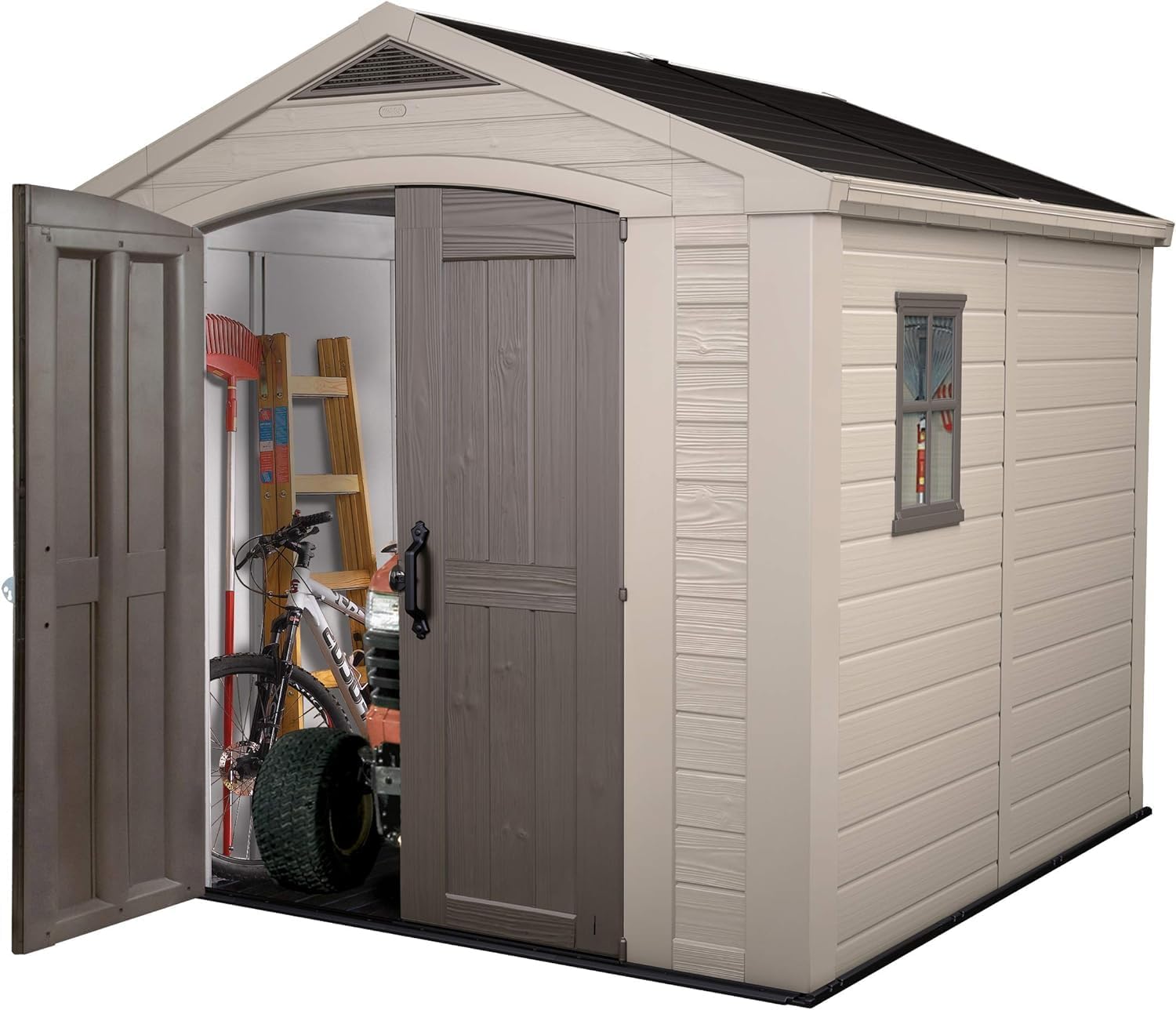 Abri de jardin - 6,3m2 beige et marron 