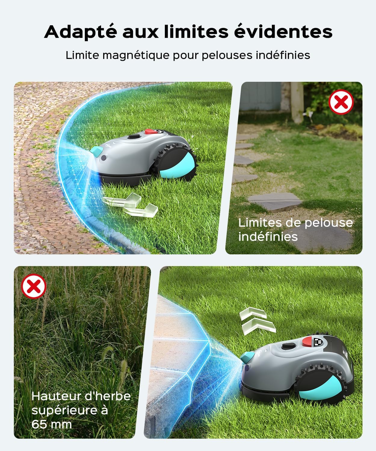 YARDCARE - robot tondeuse, navigation visuelle, coupe précise, V100