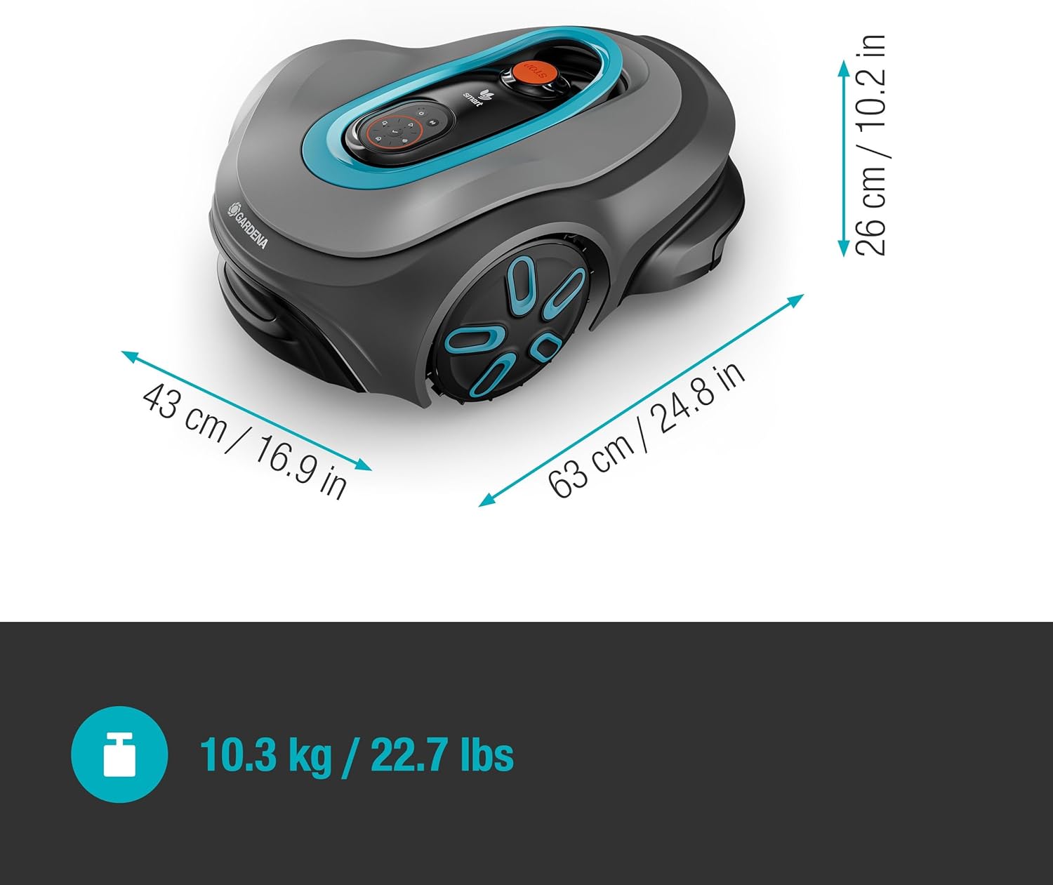 Gardena - smart SILENO max - 1200 m² - LONA, silencieux, Trim-to-Edge, DuoConnect - 19902-26