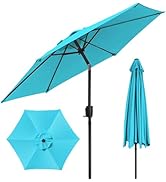 YU YUSING Parasol de Jardin Exterieur 225cm, Grand Parasol Balcon Inclinable, Angle Réglable, Pro...