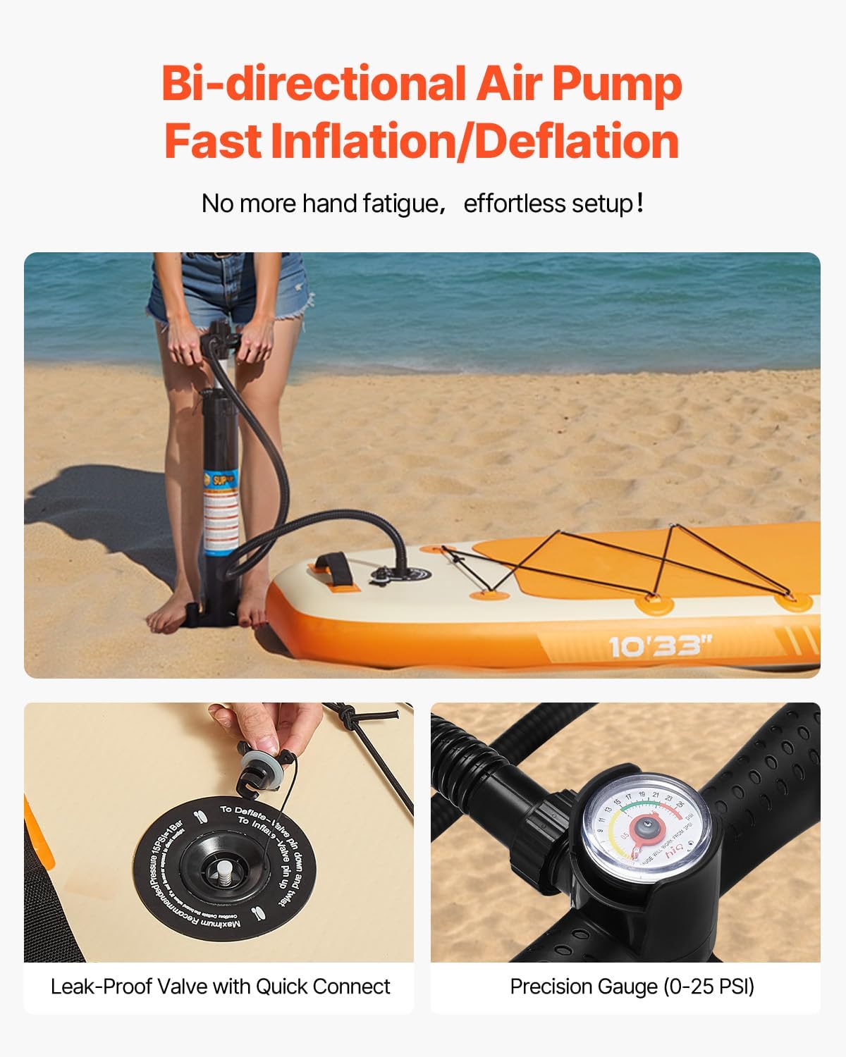 VEVOR - Paddle gonflable avec siège - 304x83x15cm - ultra-légère, accessoires complets
