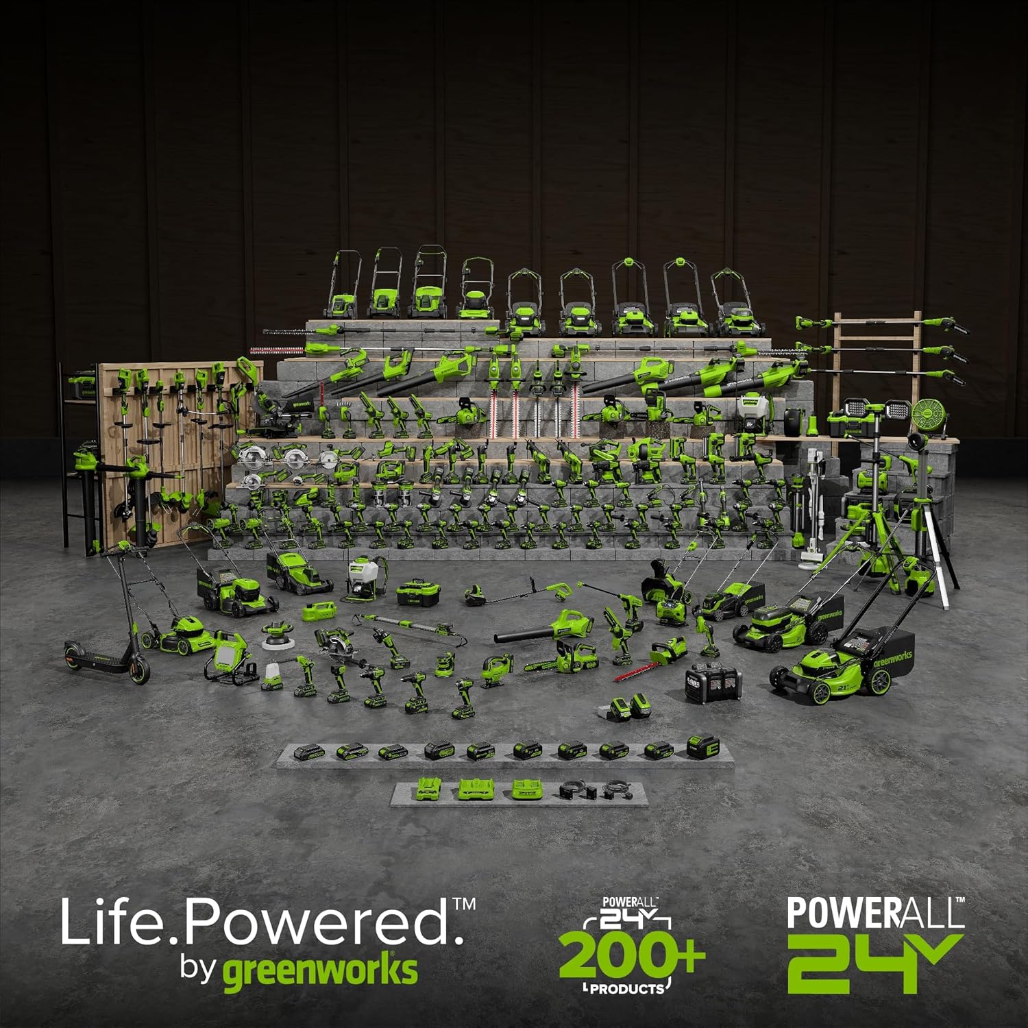 Greenworks 48V (24V x 2) Tondeuse à gazon sur batterie autopropulsée, largeur de coupe 46 cm, jusqu’à 440 m², réglage central de la hauteur de coupe en 8 positions, sans batterie ni chargeur – LM4602S