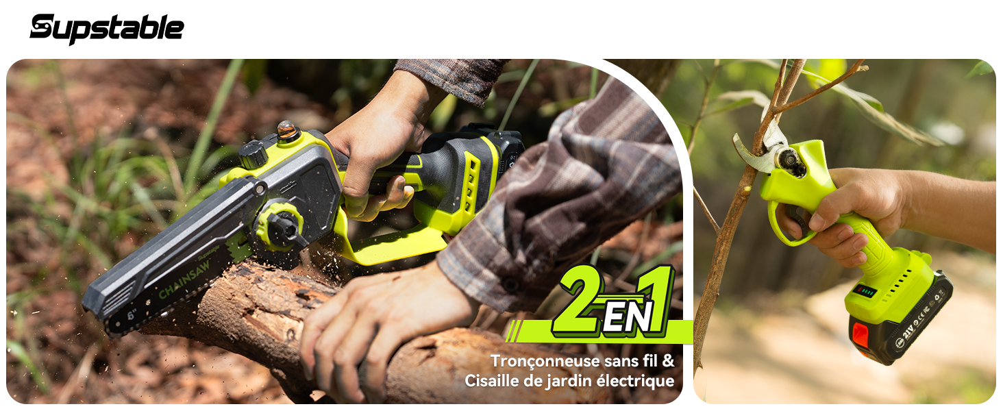Mini Tronçonneuse/Sécateur Électrique Sans Fil