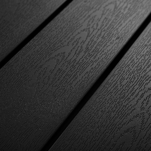 Le texte se lit comme suit : « Image 3 ». Gros plan de planches ou de planches de bois foncé présentant une texture de grain horizontale et des lignes parallèles.