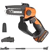 WORX Mini Tronçonneuse à Batterie sans Fil 18V(20V MAX) WG324E.1, PowerShare, Portable Mini Scie ...