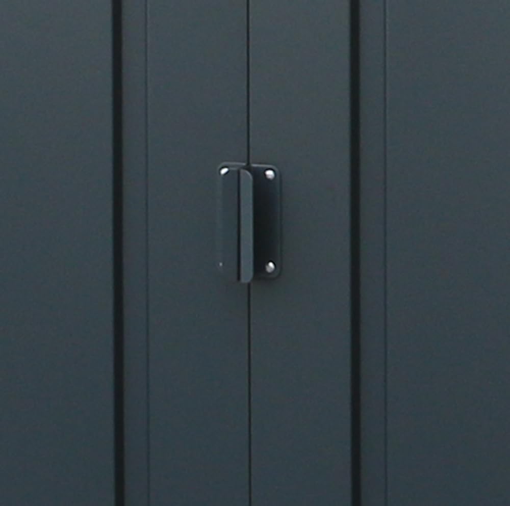 Duramax ECO 8 x 4 (2.85 m²) abri de jardin en métal à toit pentu, Abri de jardin en métal galvanisé à chaud, Abri de stockage d'outils, structure de toit renforcée, anthracite