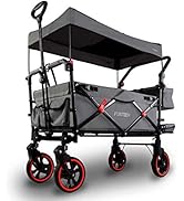 FUXTEC Bollerwagen faltbar FX-CT850 Grau mit Dach - Transportwagen klappbar |inkl. Hecktasche, Sc...