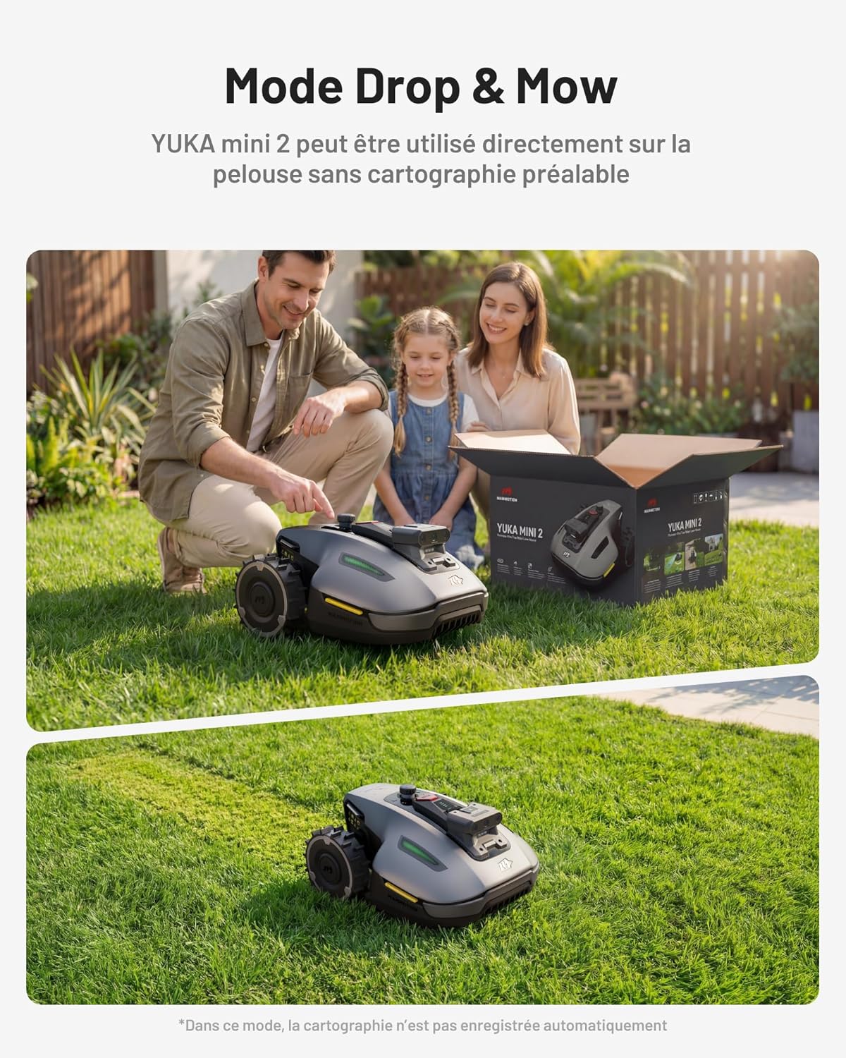 MAMMOTION - YUKA Mini 2 Series - 500m² - AI, cartographie multi-zone, DropMow - YUKA Mini 2 500