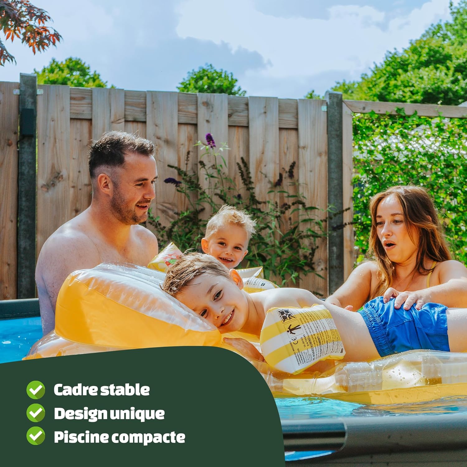 EXIT TOYS Piscine Tubulaire Lime - ø360x76cm - Piscine Hors Sol Ronde Grande avec Pompe Filtrante à Cartouche - Entrée Basse - Idéal pour Les Jeunes Enfants - Cadre Stable - Design Unique - Vert