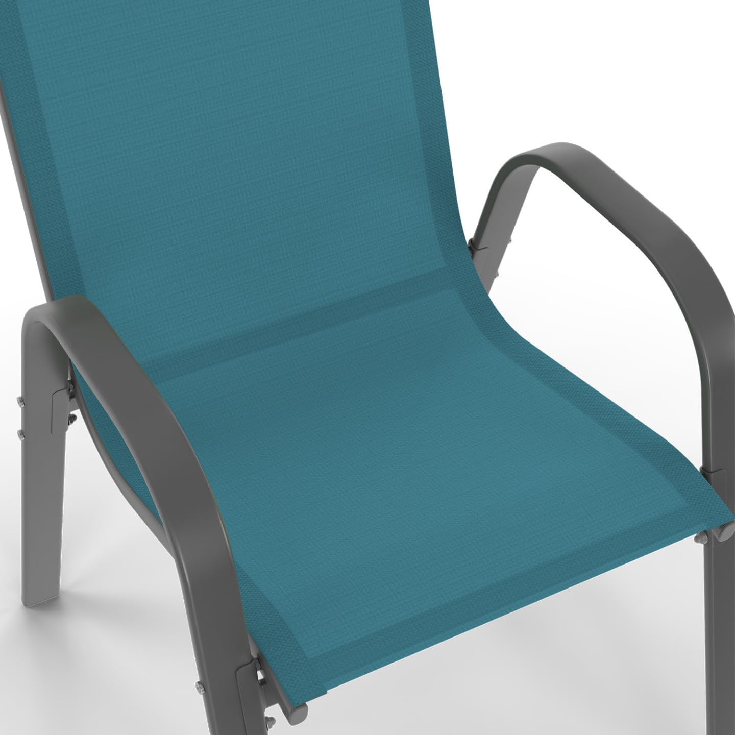 IDMarket - Madrid salon jardin 190cm, 8 chaises empilables bleu
