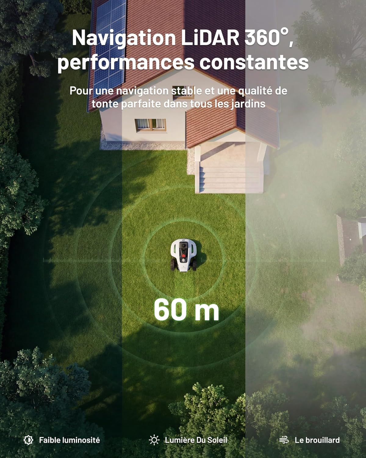 Mammotion - Yuka Mini 2 - robot tondeuse LiDAR, garage, IA, 800