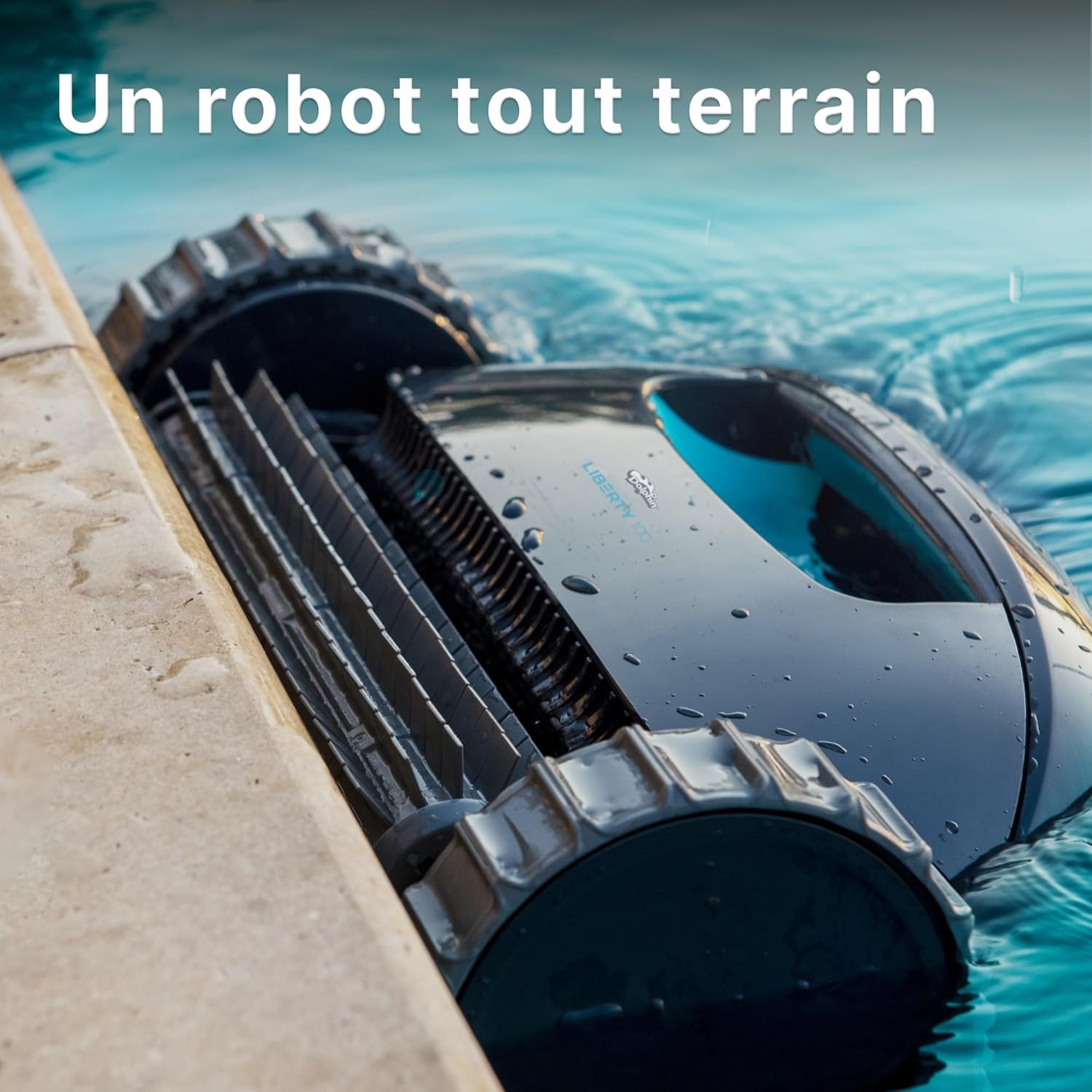 Dolphin Liberty 200 Aspirateur Piscine sans Fil, Robot Piscine Fond et Parois, Ligne d'eau, Système de Filtration Ultra-Fine, 150Min d'Autonomie, pour Piscines Enterrées & Hors Sol Jusqu’à 10 m