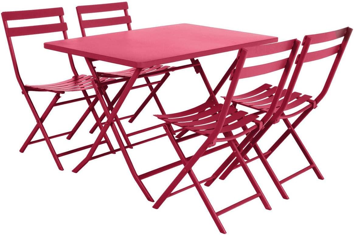 Hespéride - Greensboro - 120x70cm - table pliante acier 4 places, anti-rouille