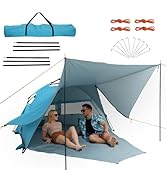 YU YUSING Tente Familiale de Camping Pop-Up avec Grand Auvent Anti-UV, 2-3 Places, Protection UPF...