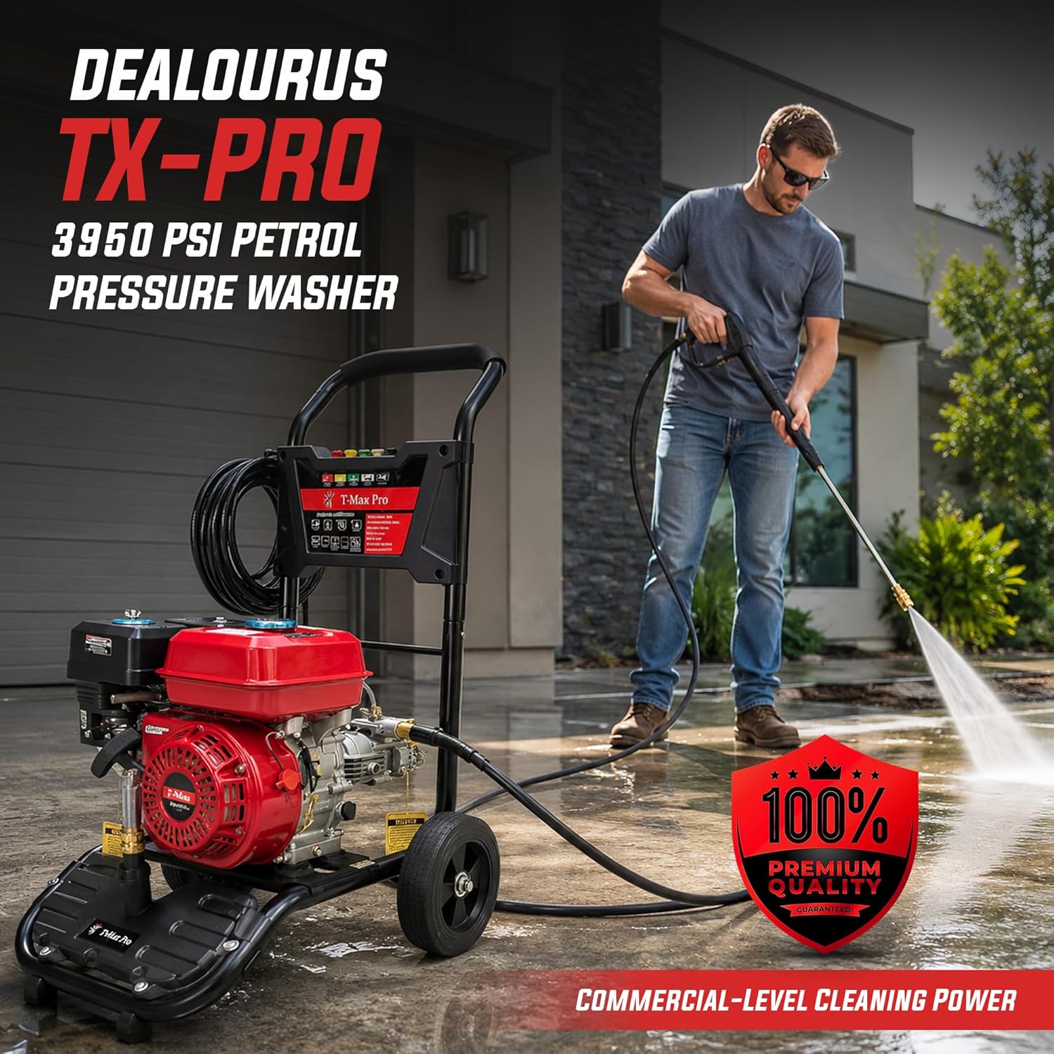 DEALOURUS - Nettoyeur haute pression - 8.0HP, 3950psi, 272Bar - 8.0HP
