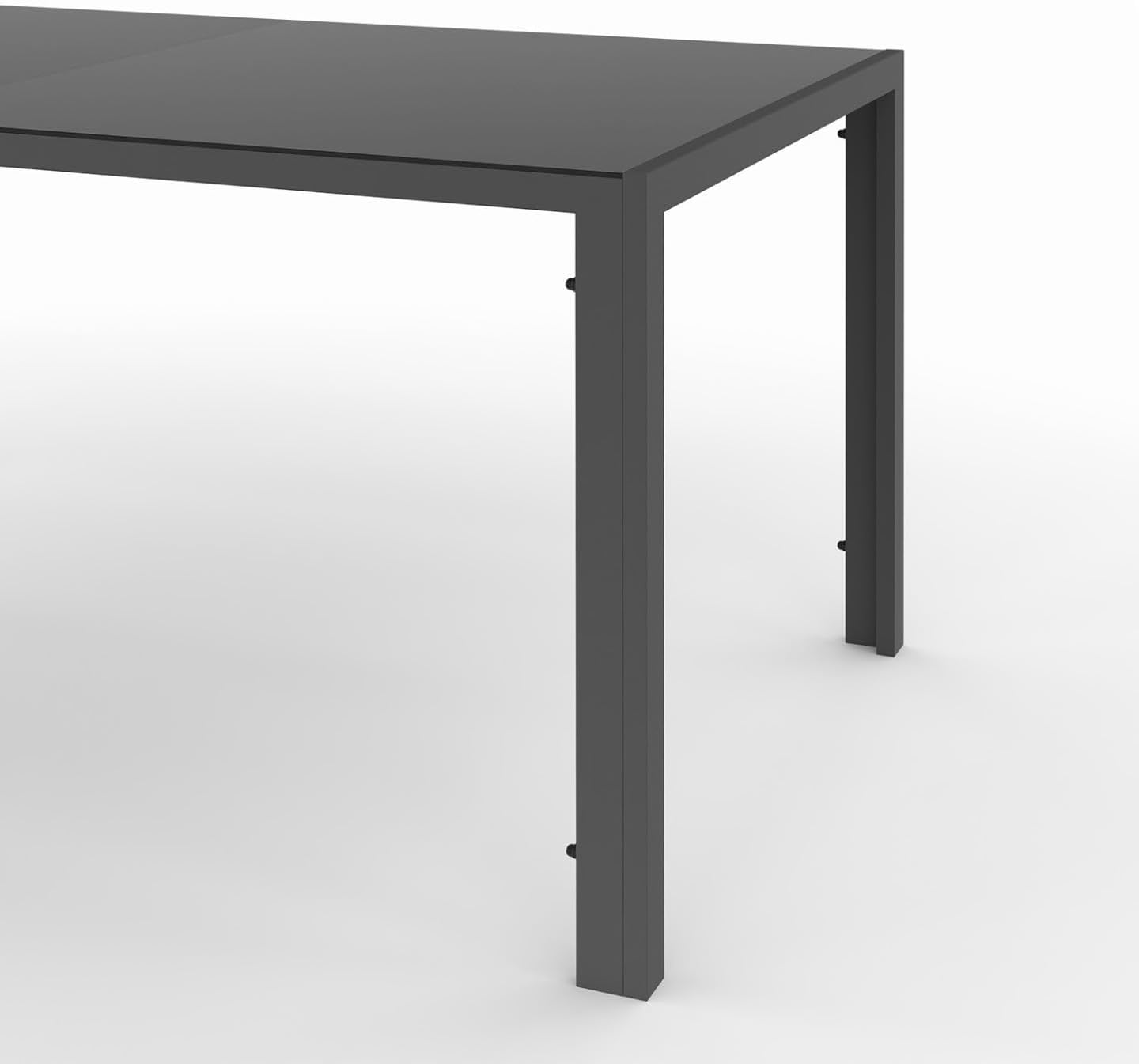 IDMarket - Madrid série - Table 240cm, 10 chaises empilables, gris anthracite
