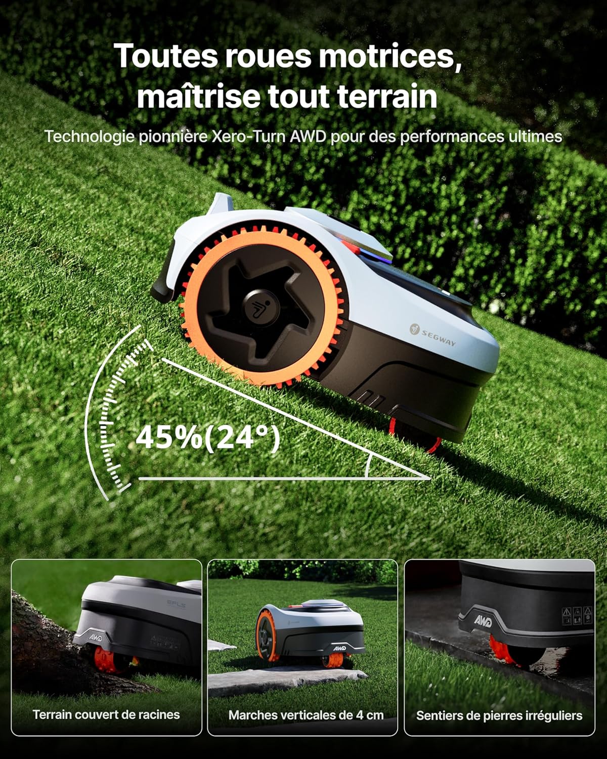 Segway - Navimow i205 AWD - robot tondeuse - 45% pentes, EFLS NRTK