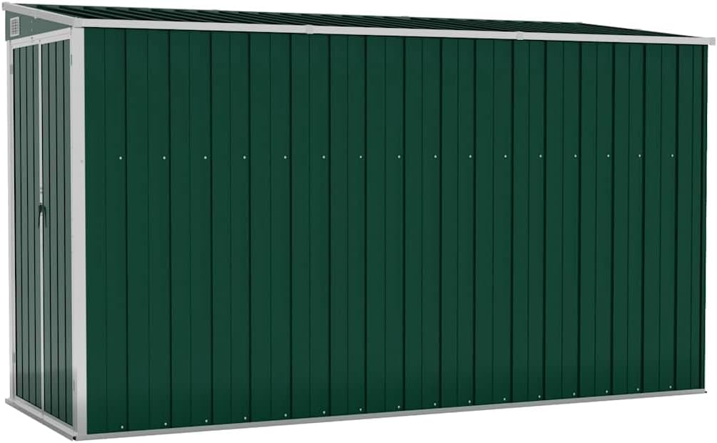 Générique Abri de Jardin Mural Vert 118x288x178 cm Acier galvanisé,Structures extérieures, Cabanes & abris de Jardin,316225