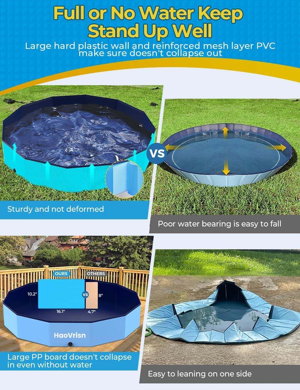 HaoVrisn - Piscine Série PVC - 200x30cm - épaisse, antidérapante, rustines, vidange