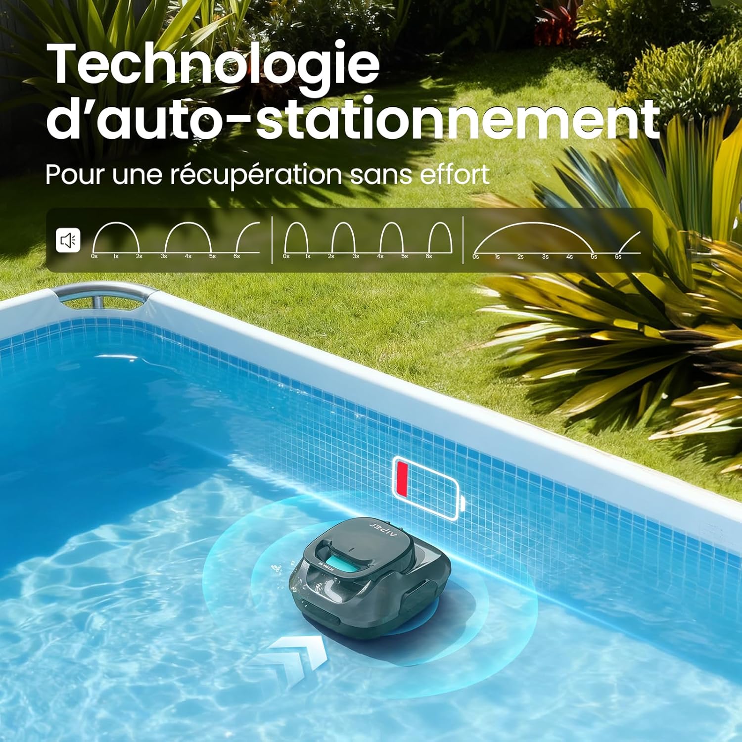 AIPER - Scuba SE - dimensions compactes - aspirateur piscine sans fil, autonomie 90min, auto-stationnement