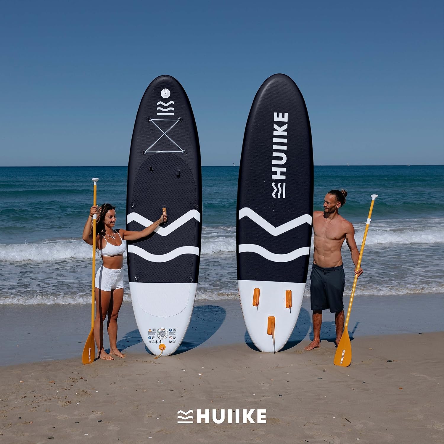 HUIIKE Paddle Gonflable Adulte avec Accessoires Inclus, Pagaie, Ailerons, Pompe. Planche de Stand Up Paddle Grande Stabilité et Résistance. 305 x 84 x 15 cm, Jusqu'à 130 kg