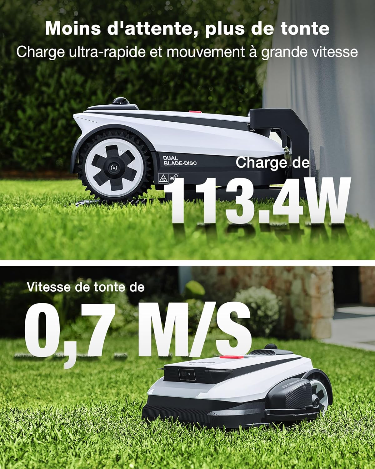 Ecovacs - Goat LiDAR Pro, 1600m², navigation IA, charge rapide, montée 50% - A1600