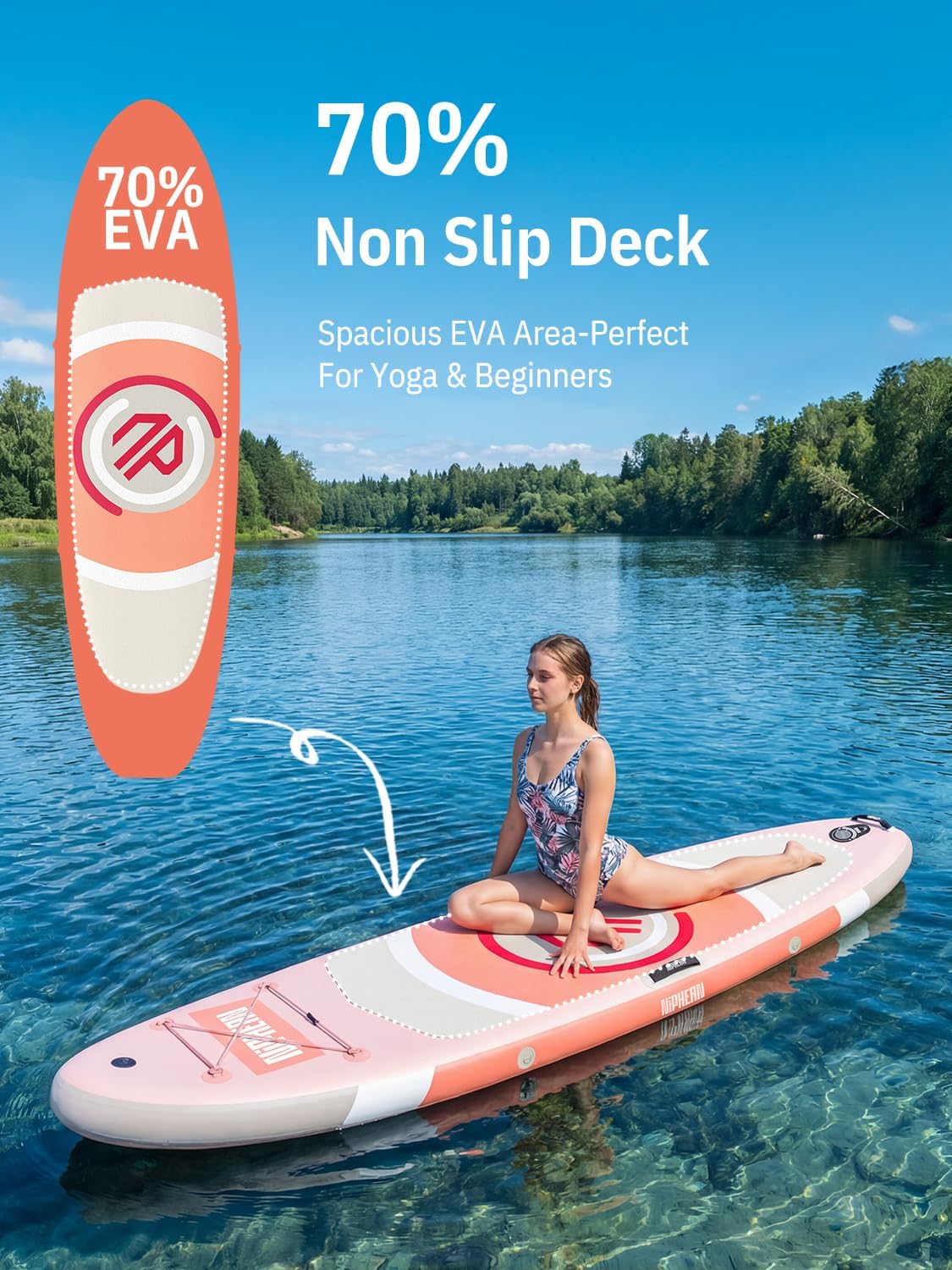 Niphean - Paddle gonflable adulte ultraléger avec siège - stabilité +30%, surface antidérapante