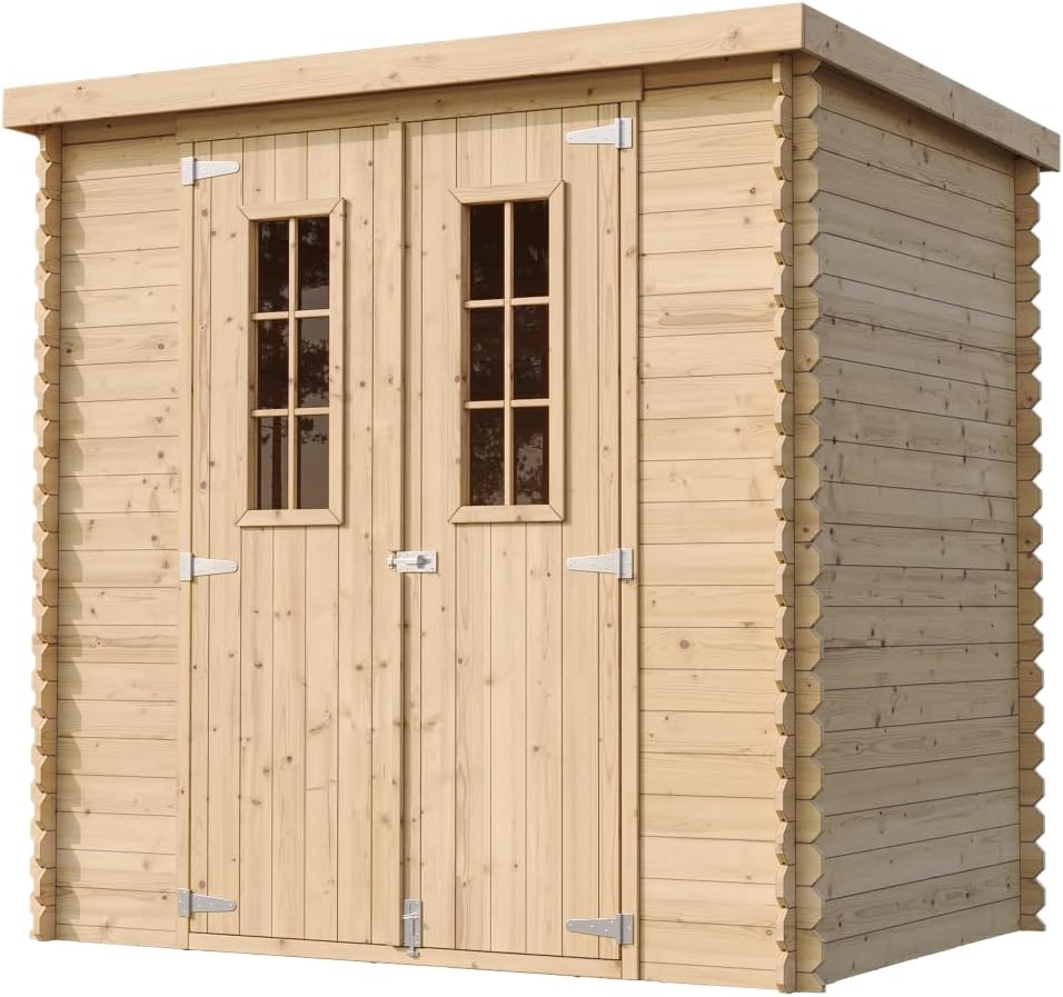 Timbela - abri de jardin bois - 204x142x200cm - rangement outils, vélos M311C