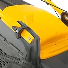 Close-up views of yellow and black industrial equipment or machinery parts, showing detailed mechanical components and textured surfaces.
