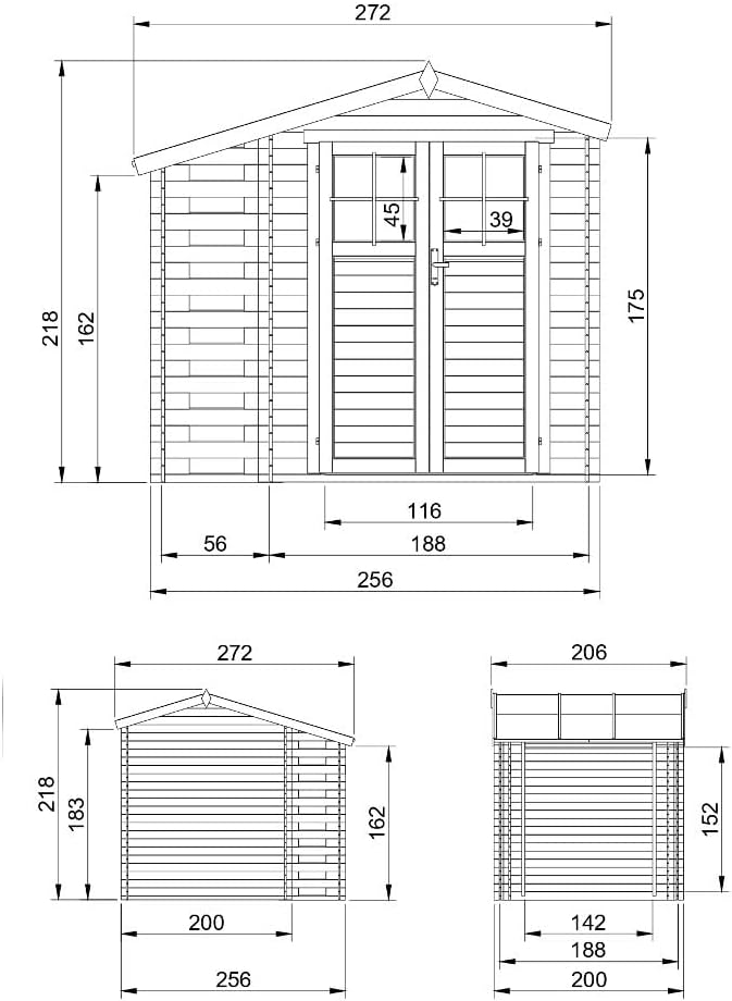 Abri bois 4,5 m²