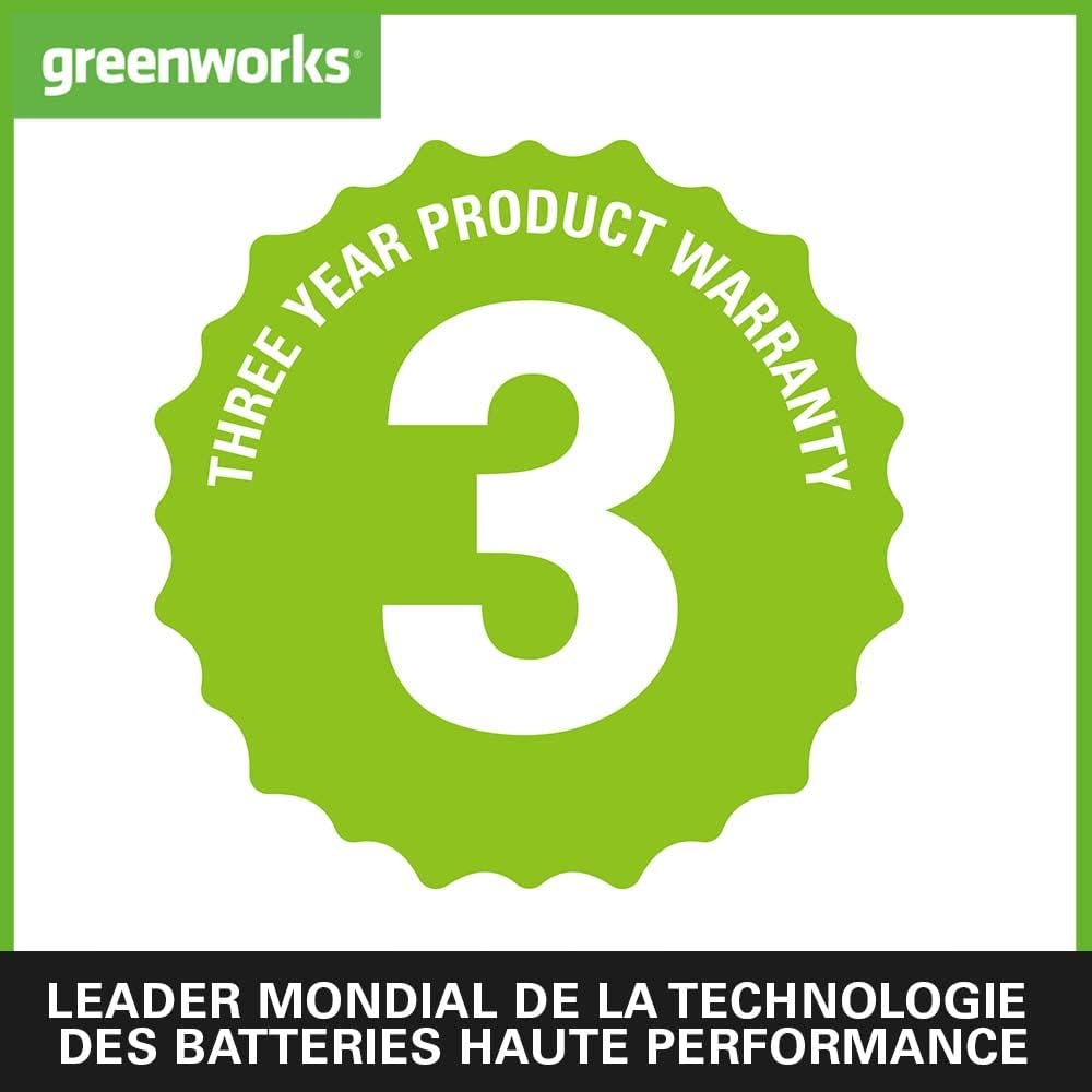 Greenworks G40PSF Élagueuse sur perche, Longueur des barres 8-Pouces (20 cm), Vitesse 8 m/s, 3,64 kg, Graisseur Automatique, Portée 2.58 m SANS Batterie 40V Ni Chargeur, Garantie 3 Ans
